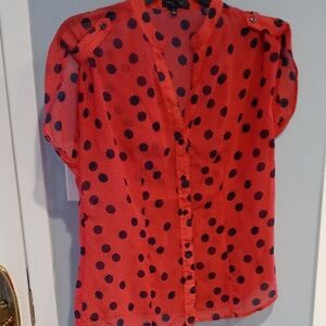 Red Polka Dot Women's Top